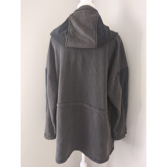 Pol faded oversized slouchy cozy loungewear hooded navy cardigan jacket - Picture 4 of 9